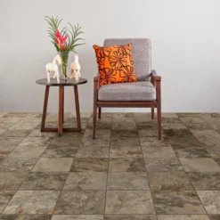 Congoleum ArmorCore Pro Canyon View 12-ft W Cut-to-Length Adobe Shadow Stone Look Low-Gloss Finish Sheet Vinyl