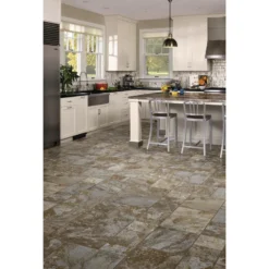 Congoleum AirStep Evolution Terrace 12-ft W Cut-to-Length Blue Dusk Stone Look Low-Gloss Finish Sheet Vinyl