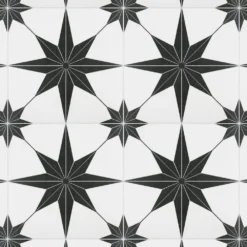 Merola Tile Stella Nero Encaustic 9-3/4 In. X 9-3/4 In. Porcelain Floor And Wall Tile (11.11 Sq. Ft. / Case) -Ryobi Ceramic Shop 04cd1767764624baf019aca90d003430 1800x1800