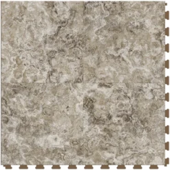 Perfection Floor Tile Breccia Collection Breccia Crema/Satin 20-in X 20-in Water Resistant Interlocking Luxury Flooring (16.7-sq Ft)
