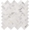 MSI Calacatta Cressa Herringbone 12 In. X 12 In. X 10 Mm Honed Marble Mesh-Mounted Mosaic Tile (9.4 Sq. Ft. / Case)