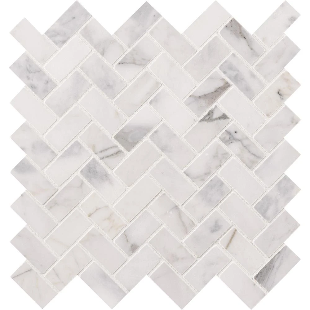MSI Calacatta Cressa Herringbone 12 In. X 12 In. X 10 Mm Honed Marble Mesh-Mounted Mosaic Tile (9.4 Sq. Ft. / Case) 1 MSI Calacatta Cressa Herringbone 12 In. X 12 In. X 10 Mm Honed Marble Mesh-Mounted Mosaic Tile (9.4 Sq. Ft. / Case)