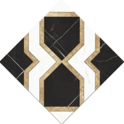 Follure Home Decor 10 Pcs/Set Ceramic Tile Stickers Self Adhesive Tiles Art Diagonal 3D Floor Stick