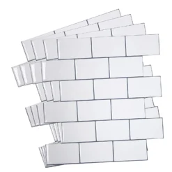 Crystiles 12"x12" Subway White Vinyl Peel And Stick Backsplash Tile, Pro Series Thicker Version, 4-Sheet Pack -Ryobi Ceramic Shop 22bf5239 4317 463e 98b1 b04595aa2f5e 1.de5b63a3938a173514990e8bac69bcb6 1800x1800