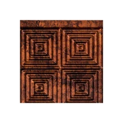 Fasade Easy Installation Miniquattro Moonstone Copper Backsplash Panel For Kitchen And Bathrooms (6" X 6" Sample)