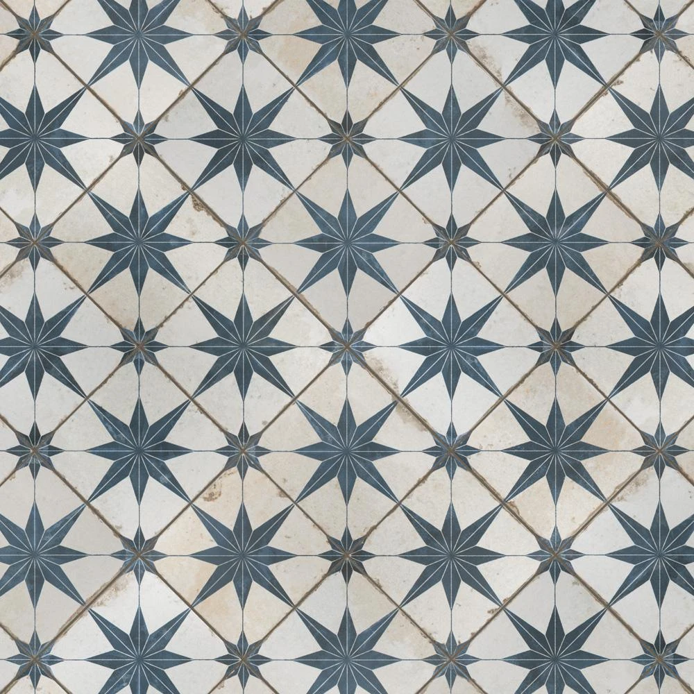 Merola Tile Kings Star Blue 17-5/8"x17-5/8" Ceramic F/W Tile 9 Merola Tile Kings Star Blue 17-5/8"x17-5/8" Ceramic F/W Tile - Image 9