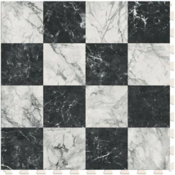 Perfection Floor Tile SodaPop Shoppe Black Marble (16) 20-in X 20-in Water Resistant Interlocking Luxury Flooring (16.7-sq Ft)