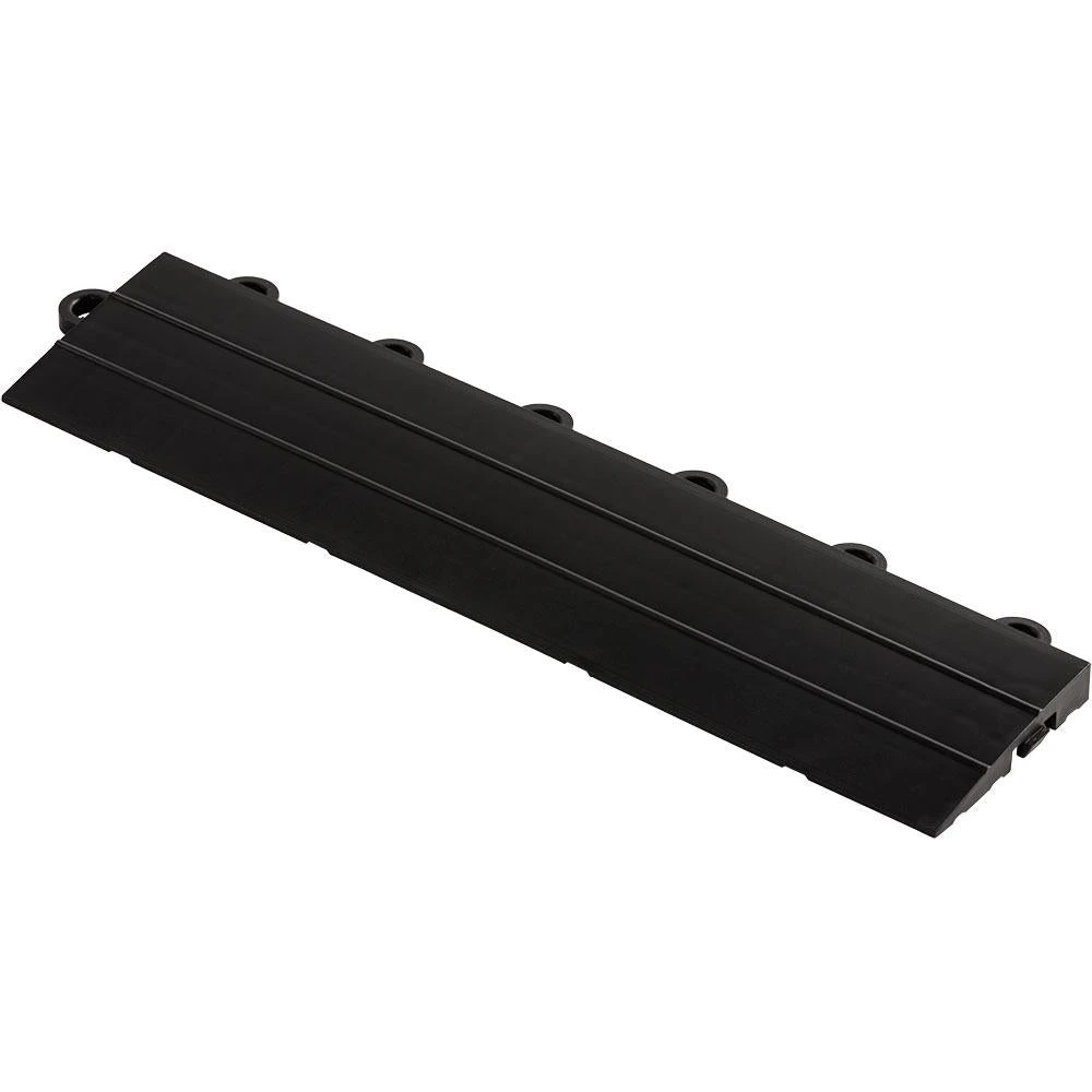 Swisstrax 2.75 In. X 12 In. Jet Black Looped Polypropylene Ramp Edging For Diamondtrax Home Modular Flooring (10-Pack) 2 Swisstrax 2.75 In. X 12 In. Jet Black Looped Polypropylene Ramp Edging For Diamondtrax Home Modular Flooring (10-Pack) - Image 2