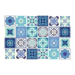 Walplus Peel And Stick Wall Tile Sticker Kitchen Bathroom Backsplash Splashback Tile Paint Stick On Tile Daliah Blue And Turquoise Mediterranean