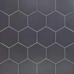 Magen Hex Dark Gray Matte Ceramic Hexagon Tile