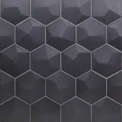 Magen 3D-Hex Dark Gray Matte Ceramic Hexagon Tile