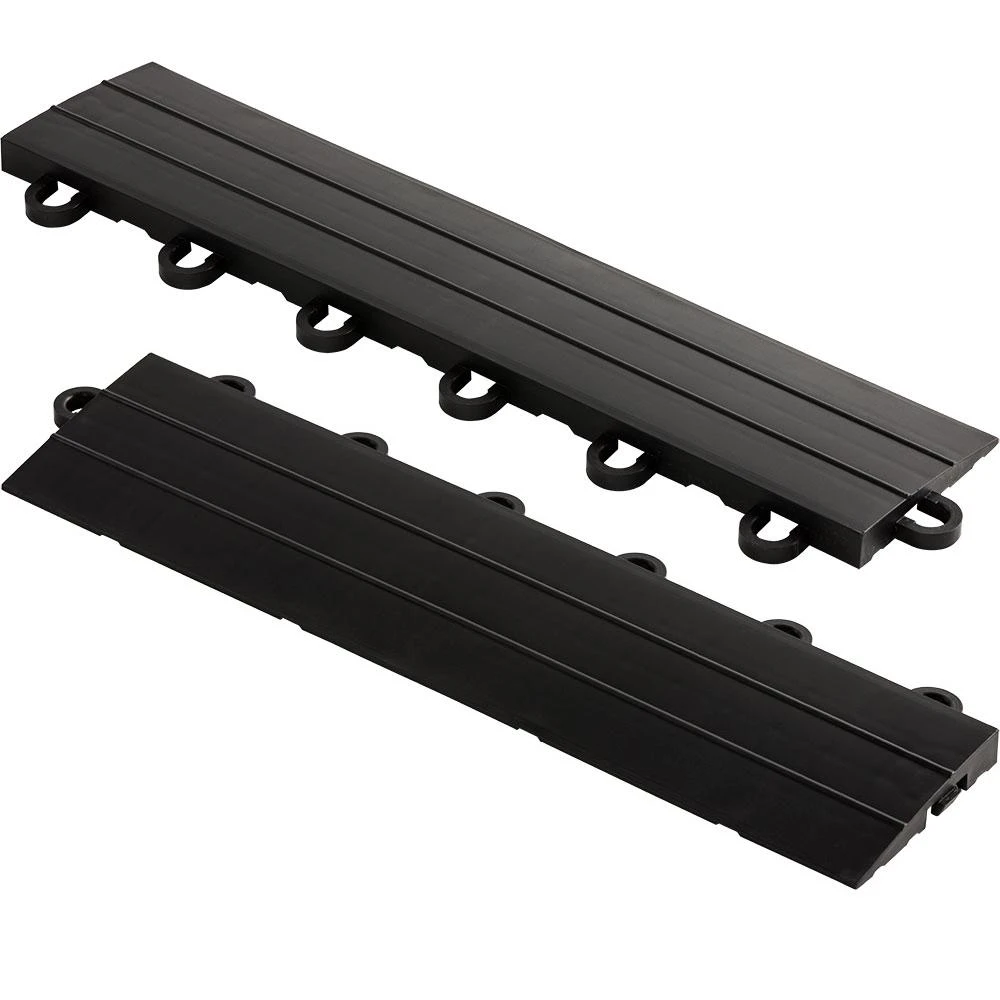 Swisstrax 2.75 In. X 12 In. Jet Black Looped Polypropylene Ramp Edging For Diamondtrax Home Modular Flooring (10-Pack) 3 Swisstrax 2.75 In. X 12 In. Jet Black Looped Polypropylene Ramp Edging For Diamondtrax Home Modular Flooring (10-Pack) - Image 3