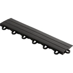 Swisstrax 2.75 In. X 12 In. Jet Black Looped Polypropylene Ramp Edging For Diamondtrax Home Modular Flooring (10-Pack)