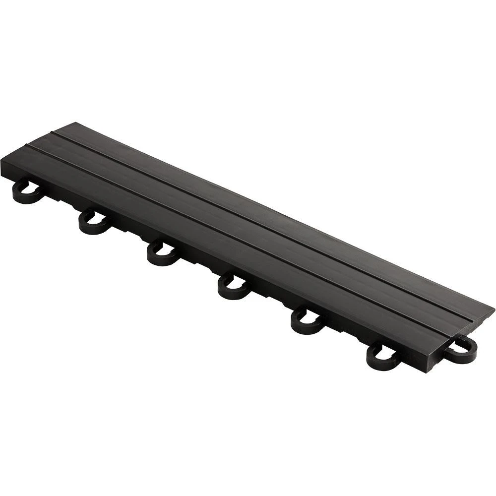 Swisstrax 2.75 In. X 12 In. Jet Black Looped Polypropylene Ramp Edging For Diamondtrax Home Modular Flooring (10-Pack) 1 Swisstrax 2.75 In. X 12 In. Jet Black Looped Polypropylene Ramp Edging For Diamondtrax Home Modular Flooring (10-Pack)