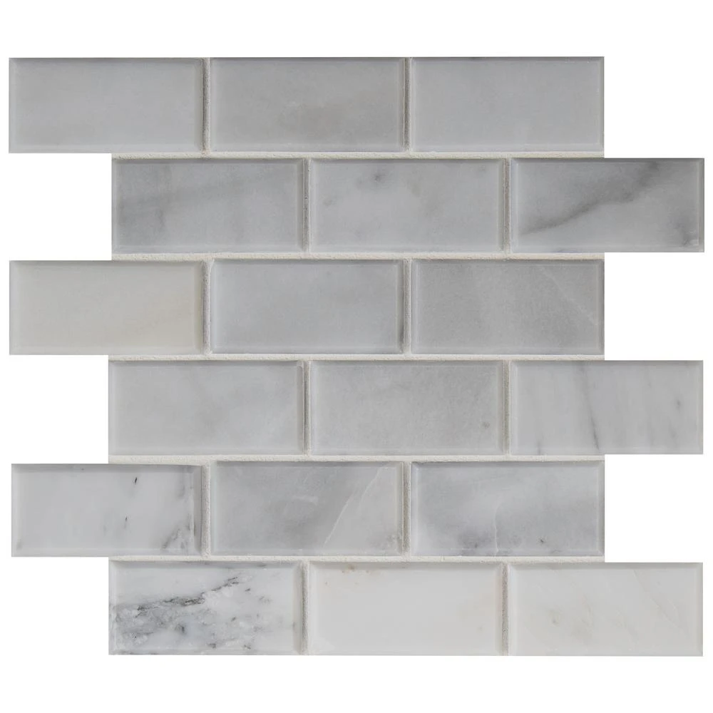 MSI Greecian White Beveled 12 In. X 12 In. X 10 Mm Polished Marble Mesh-Mounted Mosaic Tile (1 Sq. Ft.) 3 MSI Greecian White Beveled 12 In. X 12 In. X 10 Mm Polished Marble Mesh-Mounted Mosaic Tile (1 Sq. Ft.) - Image 3