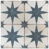 Merola Tile Kings Star Blue 17-5/8"x17-5/8" Ceramic F/W Tile