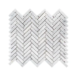 Jeffrey Court Jet Stream White Herringbone 10 In. X 11 In. X 8 Mm Honed Marble Stone Mosaic Wall/Floor Tile -Ryobi Ceramic Shop 82c9a2a6c22a01e1160ca64f89974183 1800x1800