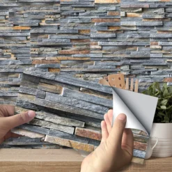 Goory Self-Adhesive Vinyl Flooring Tiles Waterproof Peel And Stick Tiles Wall Stickers For Home Decor,Gray Wood Grain