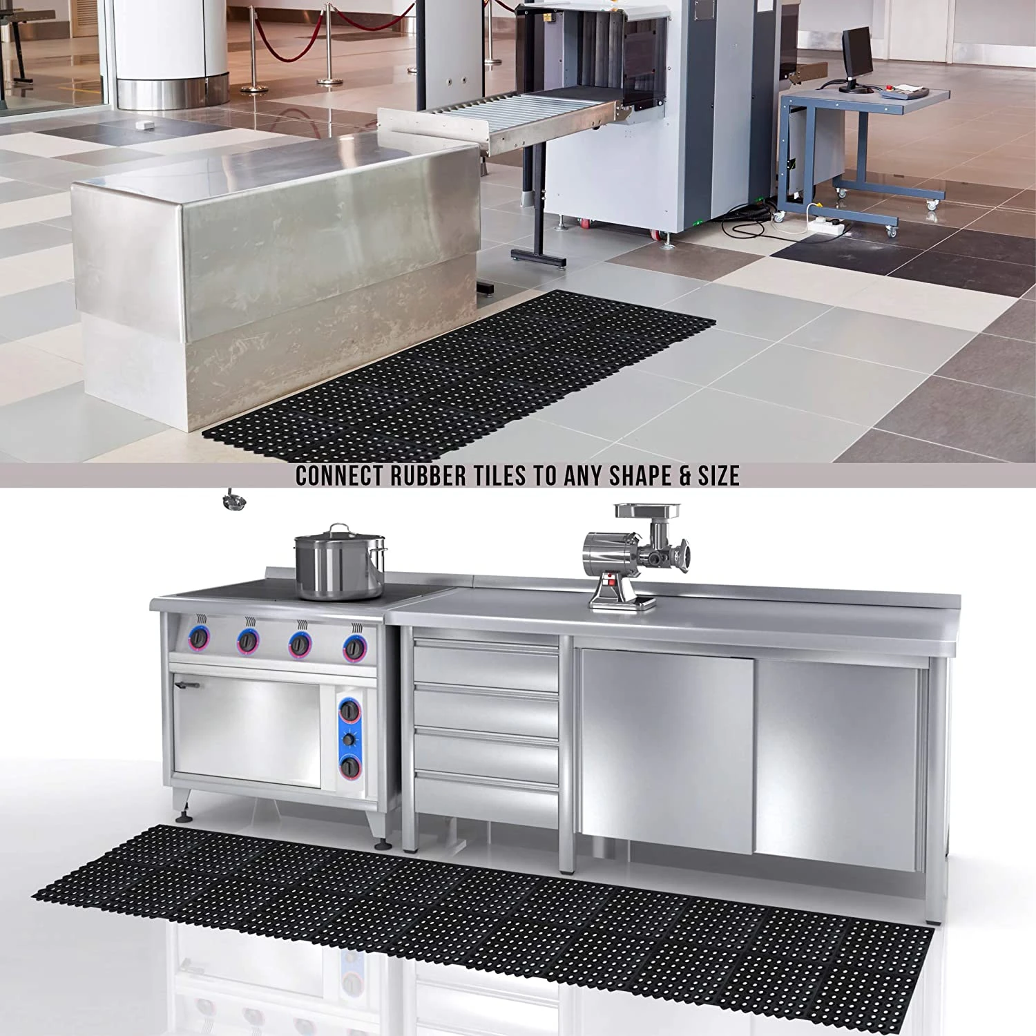 SafetyCare Interlocking Rubber Mat Tiles - 6 Tiles 6 SafetyCare Interlocking Rubber Mat Tiles - 6 Tiles - Image 6