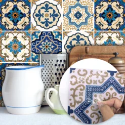 Goory 10 Pcs Moroccan Style Tile Sticker Backsplash Peel & Stick Kitchen Tile Decal, 8x8 Inches. -Ryobi Ceramic Shop c6565fef 0bd3 4ab4 a55d 46387309f89d.98038e86e77b2c47e5c8958e56f652e6 1800x1800