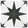 Merola Tile Stella Nero Encaustic 9-3/4 In. X 9-3/4 In. Porcelain Floor And Wall Tile (11.11 Sq. Ft. / Case)