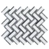 Jeffrey Court Bayou White Herringbone 10.25 In. X 11.875 In. X 6 Mm Honed Natural Stone Mosaic Wall And Floor Tile