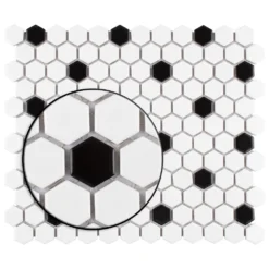 Merola Tile Metro Hex Matte White With Black Dot 10-1/4"x11-7/8" X 6mm Porcelain Mosaic Tile (8.65 Sq. Ft. / Case) -Ryobi Ceramic Shop d866264fed1eecda63ea811cbe6f4224 66d647ed 8541 4f97 8daf f1f11ddf464c 1800x1800