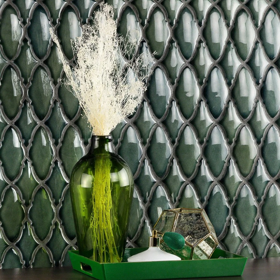 Divine Valor Deep Emerald 9 In. X 12 In. Glazed Ceramic Mosaic Tile (0.60 Sq. Ft.) 2 Divine Valor Deep Emerald 9 In. X 12 In. Glazed Ceramic Mosaic Tile (0.60 Sq. Ft.) - Image 2