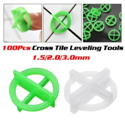 100- 400Pcs 1.5/2/3mm Plastic Clips Cross Tile Leveling, Tile Spacers Leveler Ceramic Wall Floor Leveling System Tool