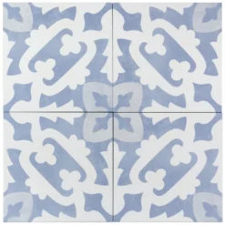 Moma Light Blue Encaustic 9x9 Glazed Porcelain Tile