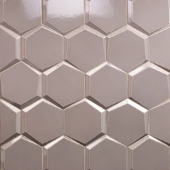 Magen Leveled-Hex Gray Polished Ceramic Hexagon Tile