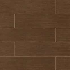 Heathland 6-in X 24-in Wood Look Porcelain Field Tile In Walnut