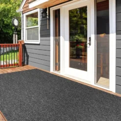 Heavy-Duty Ribbed Indoor/Outdoor Carpet With Rubber Marine Backing - Charcoal Black 6' X 10' - Several Sizes Available - Carpet Flooring For Patio, Porch, Deck, Boat, Basement Or Garage -Ryobi Ceramic Shop f454e289 a0a9 4458 a656 89bb17d83a86 1.123ed6498524d86661bcda440b833346 1800x1800