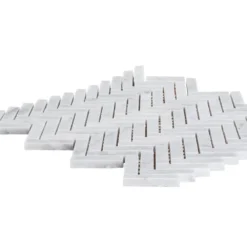 Jeffrey Court Jet Stream White Herringbone 10 In. X 11 In. X 8 Mm Honed Marble Stone Mosaic Wall/Floor Tile -Ryobi Ceramic Shop f76384f24498be249fd164444b0eff30 1800x1800